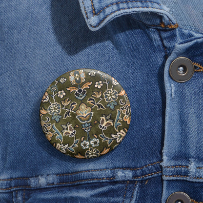 Rawdah Patterned Pin Buttons - Stylish, Unique Badges for Every Occasion