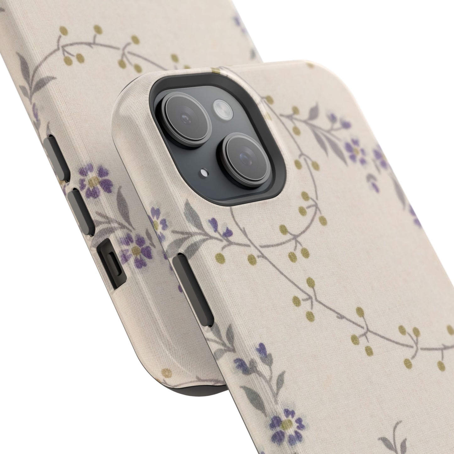 Purple Floral Design - Iphone Magnetic Tough Case