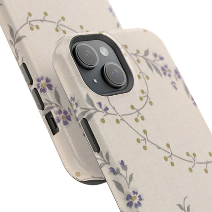 Purple Floral Design - Iphone Magnetic Tough Case