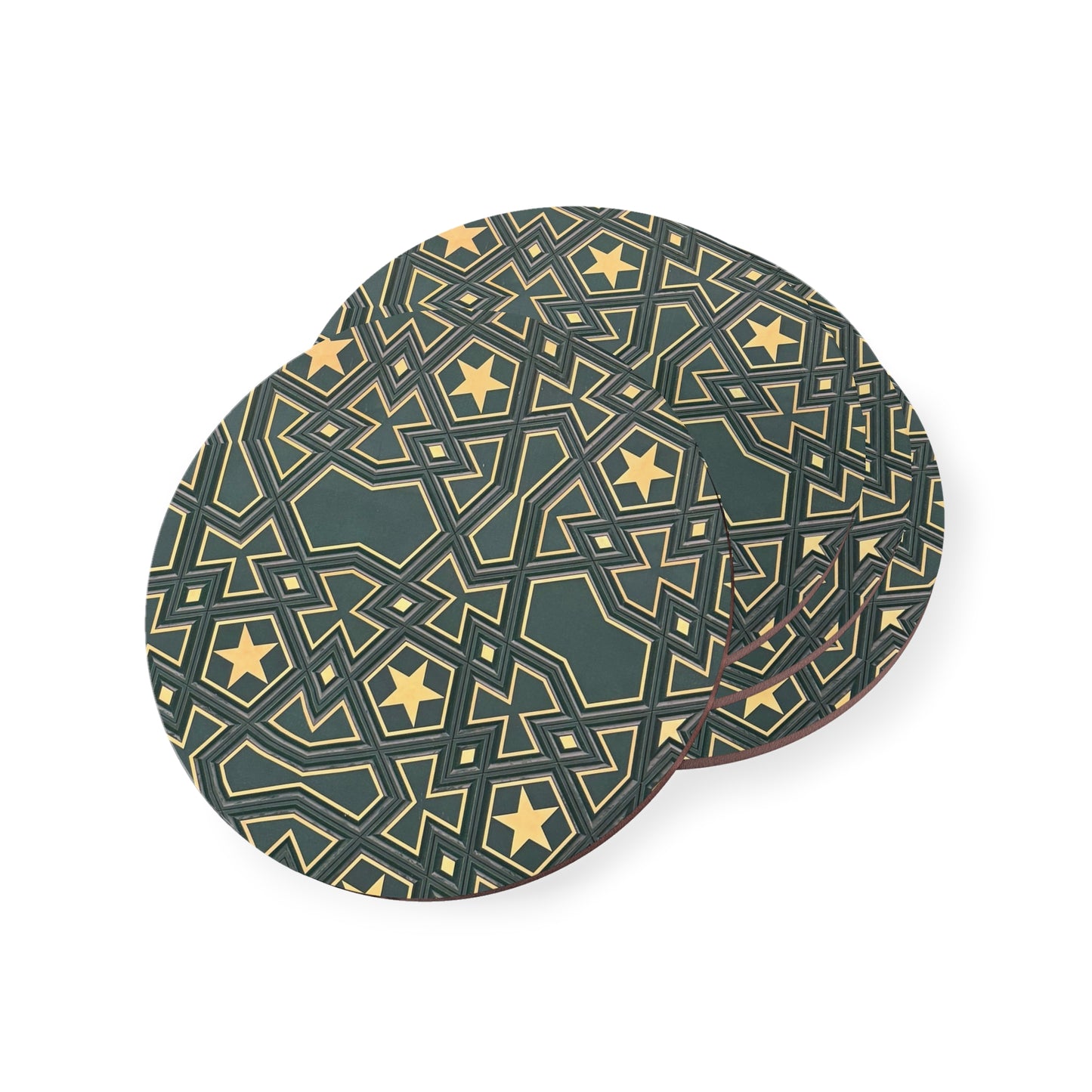 Masjid Al Haram Geometric Star Coasters - Elegant Design for Home Decor