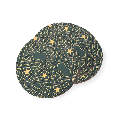 Masjid Al Haram Geometric Star Coasters - Elegant Design for Home Decor