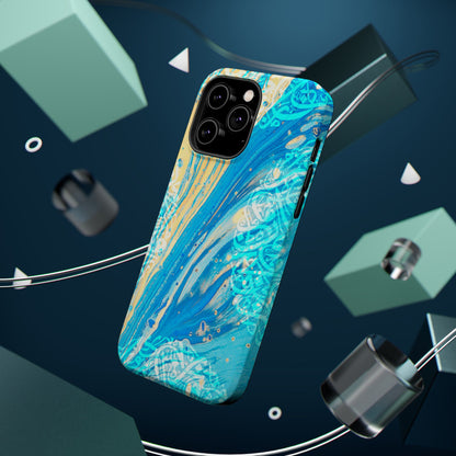 Arabic splash of Blue- Iphone Magnetic Tough Case