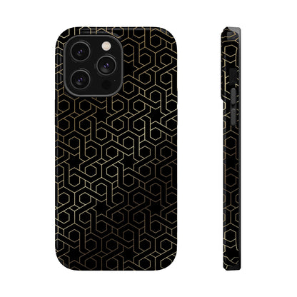 Black and Gold ⭐️ Geometric Design Iphone Magnetic Tough Case