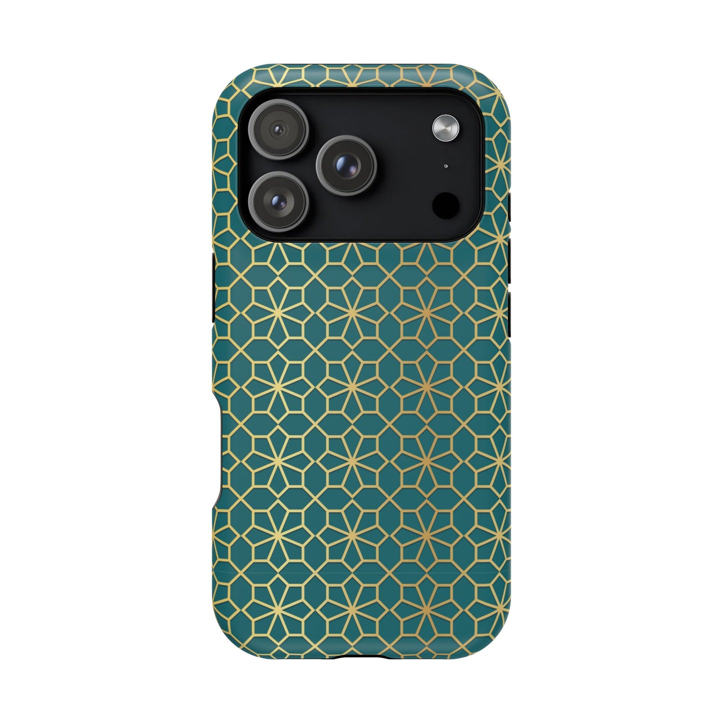 Gold and Green Flower Design - Iphone Magnetic Tough Case