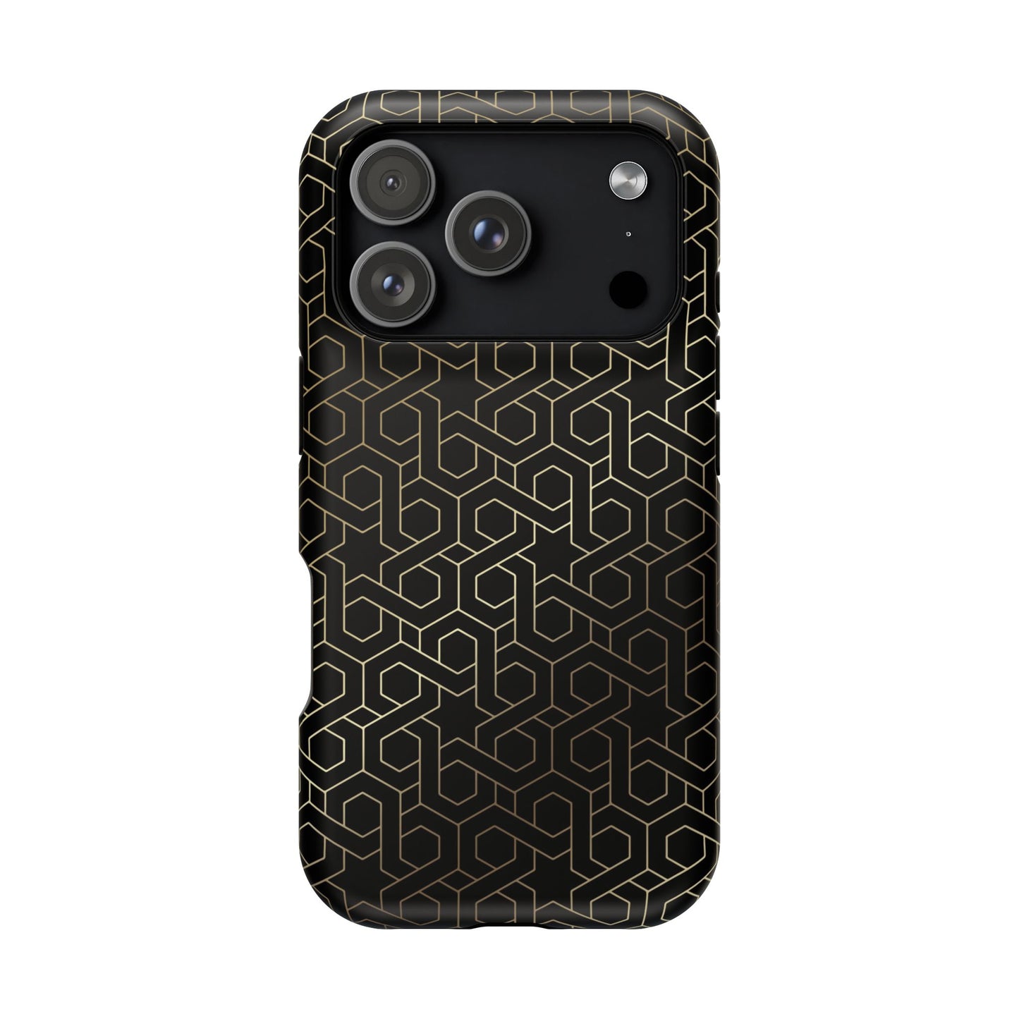 Black and Gold ⭐️ Geometric Design Iphone Magnetic Tough Case