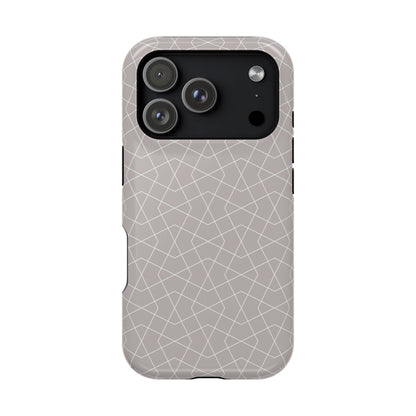 Beige and white geometric  Design - Iphone Magnetic Tough Case