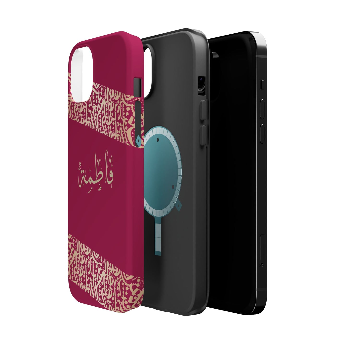 Personalized Arabic Calligraphy - Iphone Magnetic Impact-Resistant Phone Case - Pink and Gold Design
