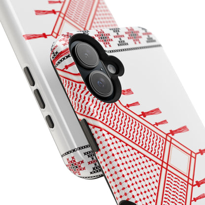 Red and White Hattah Design Iphone Magnetic Tough Case