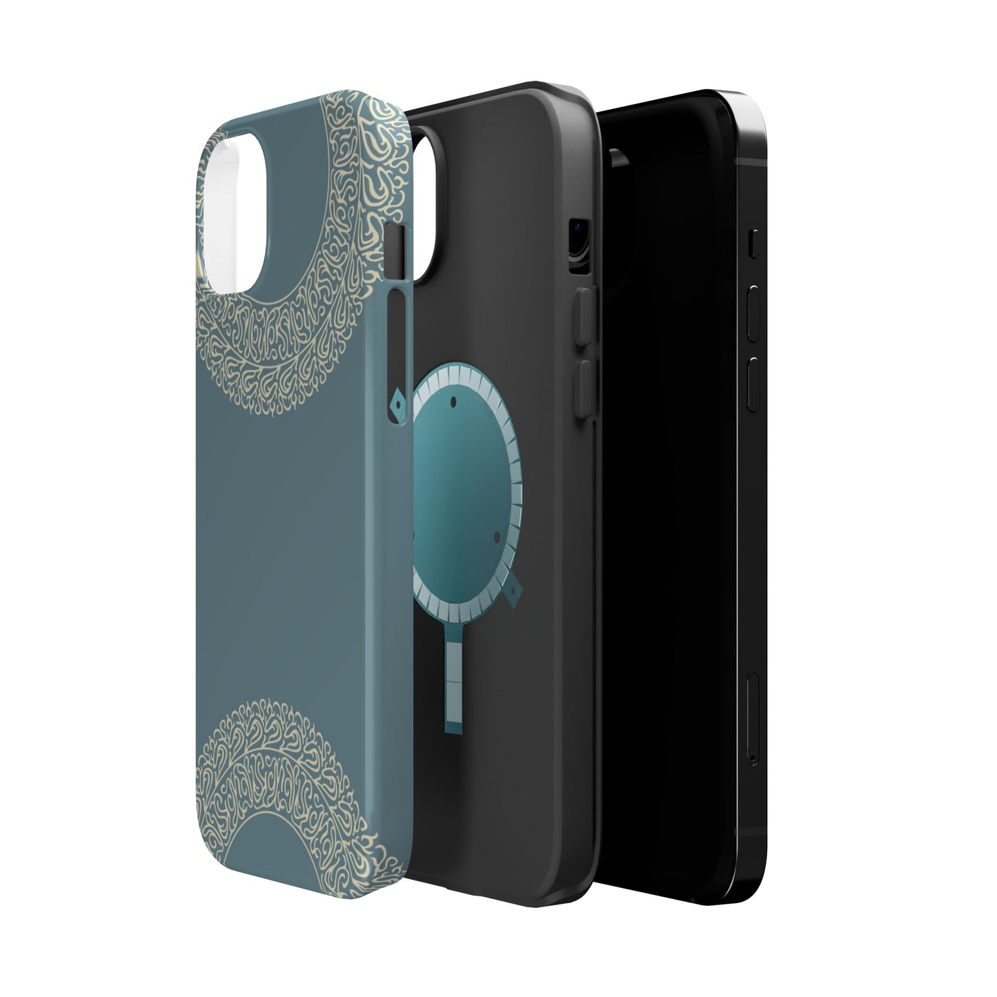 Beige geometric circle  Design - Iphone Magnetic Tough Case