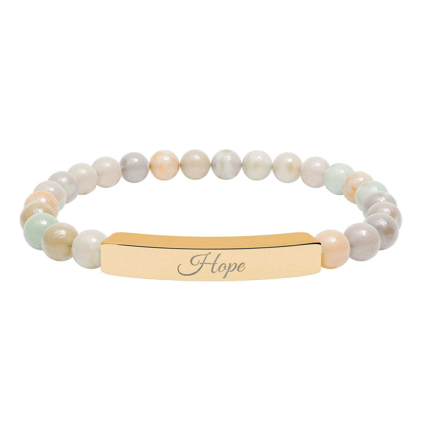 “Hope” Engraved Natural Stone Bracelet - Meaningful Gift for Mindfulness and Style