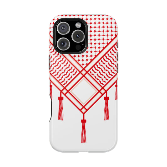 Red and White Shmagh Design Iphone Magnetic Tough Case