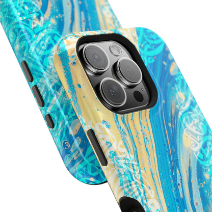 Arabic splash of Blue- Iphone Magnetic Tough Case