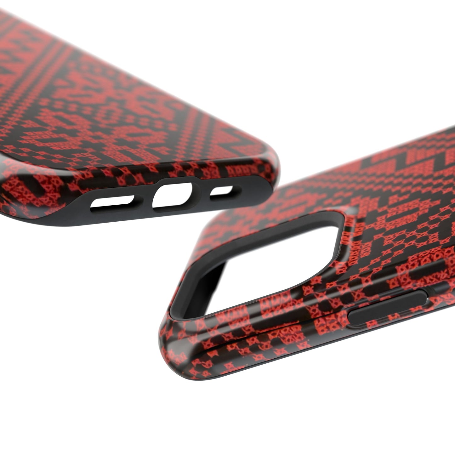 Red and Black Tatreez Design - Iphone Magnetic Tough Case