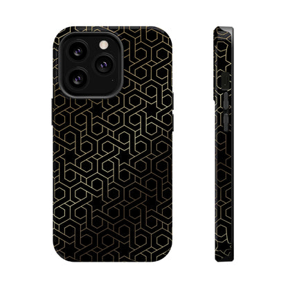 Black and Gold ⭐️ Geometric Design Iphone Magnetic Tough Case