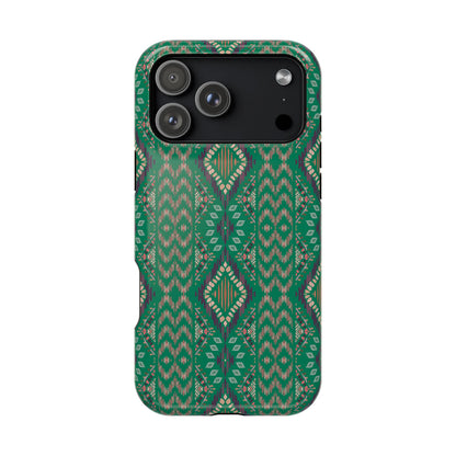 Emerald Green  Geometric Design Iphone Magnetic Tough Case