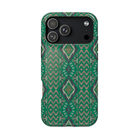 Emerald Green  Geometric Design Iphone Magnetic Tough Case