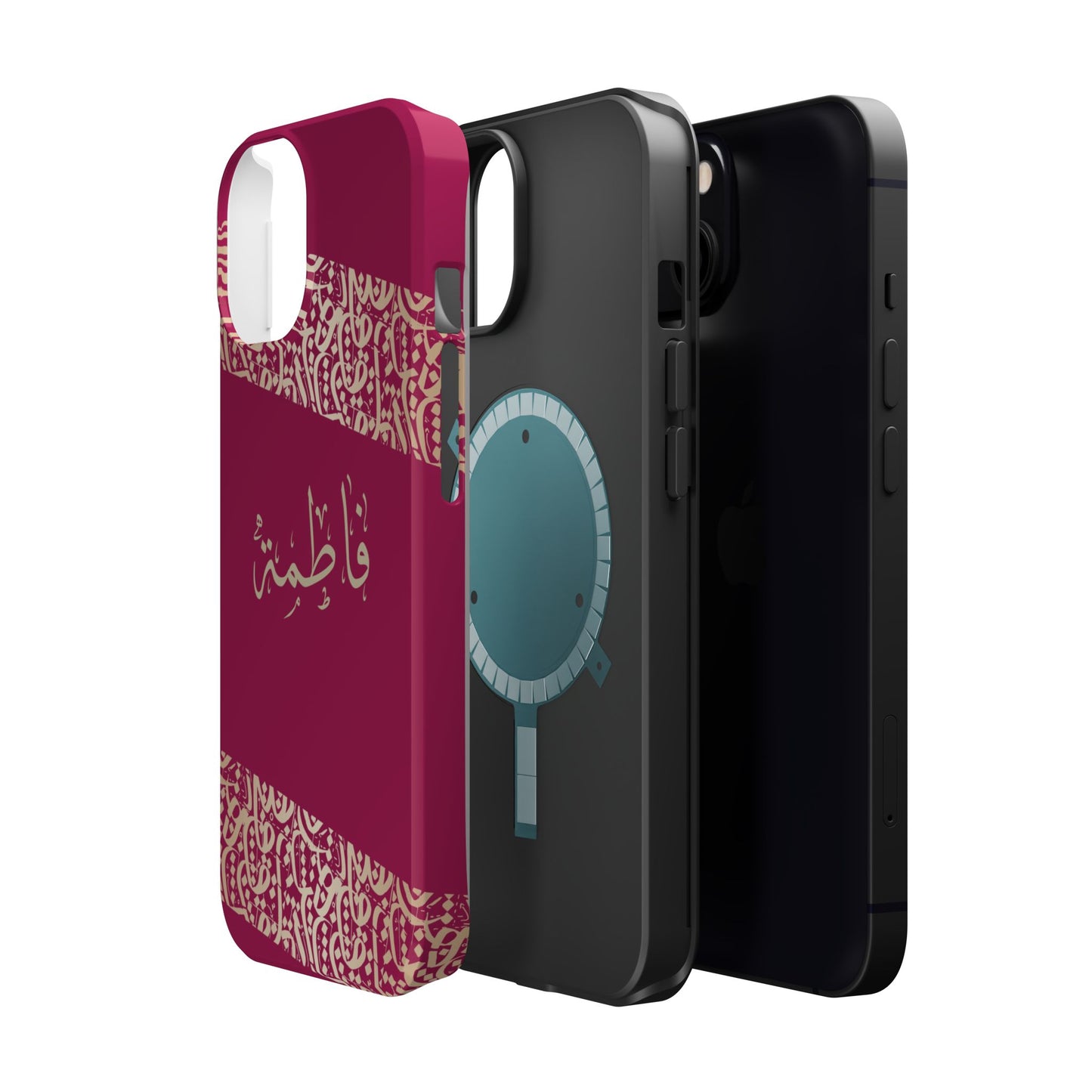 Personalized Arabic Calligraphy - Iphone Magnetic Impact-Resistant Phone Case - Pink and Gold Design