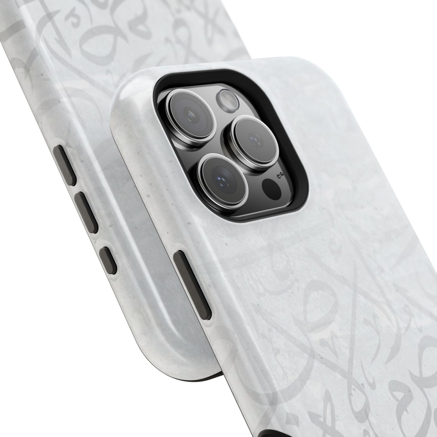 Arabic White and Grey Calligraphy Faded  Design - Iphone Magnetic Tough Case