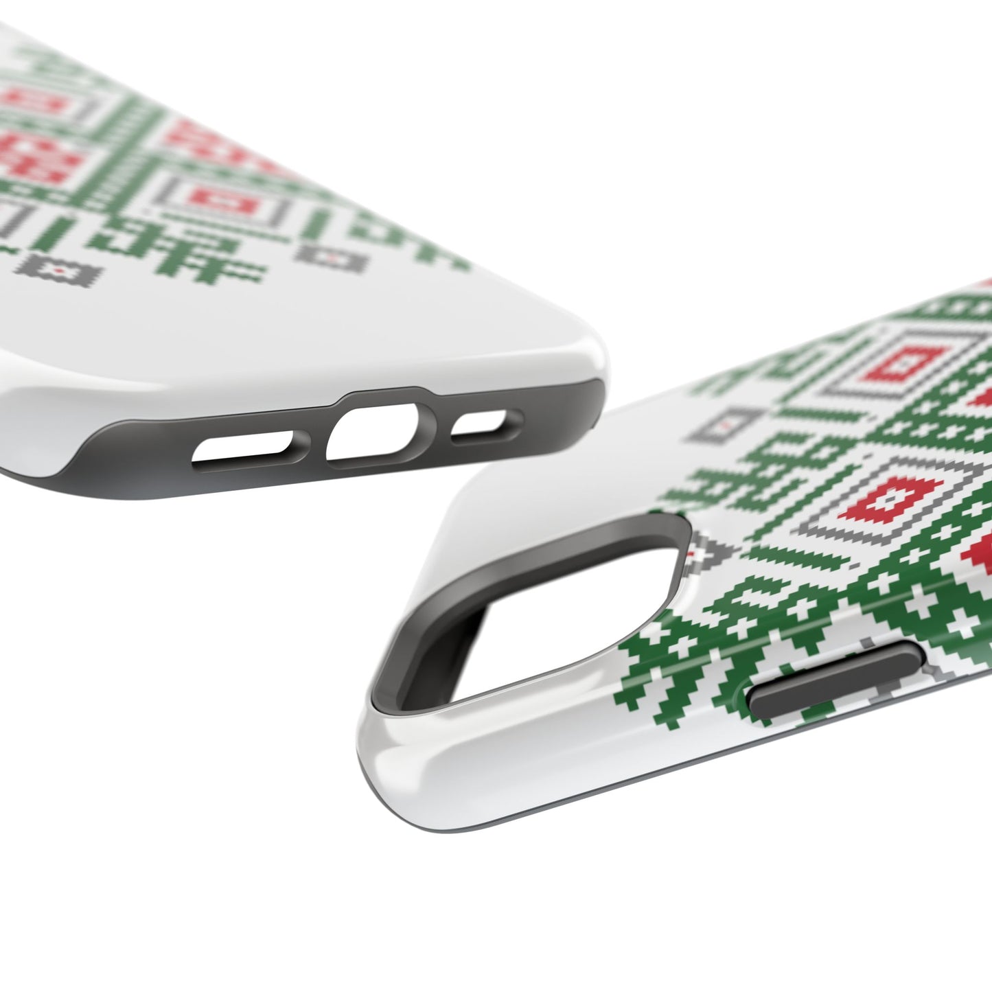 Red white Green and Black  Geometric Design Iphone Magnetic Tough Case