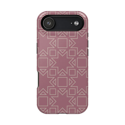 Pink Star ⭐️ Geometric Design - Iphone Magnetic Tough Case
