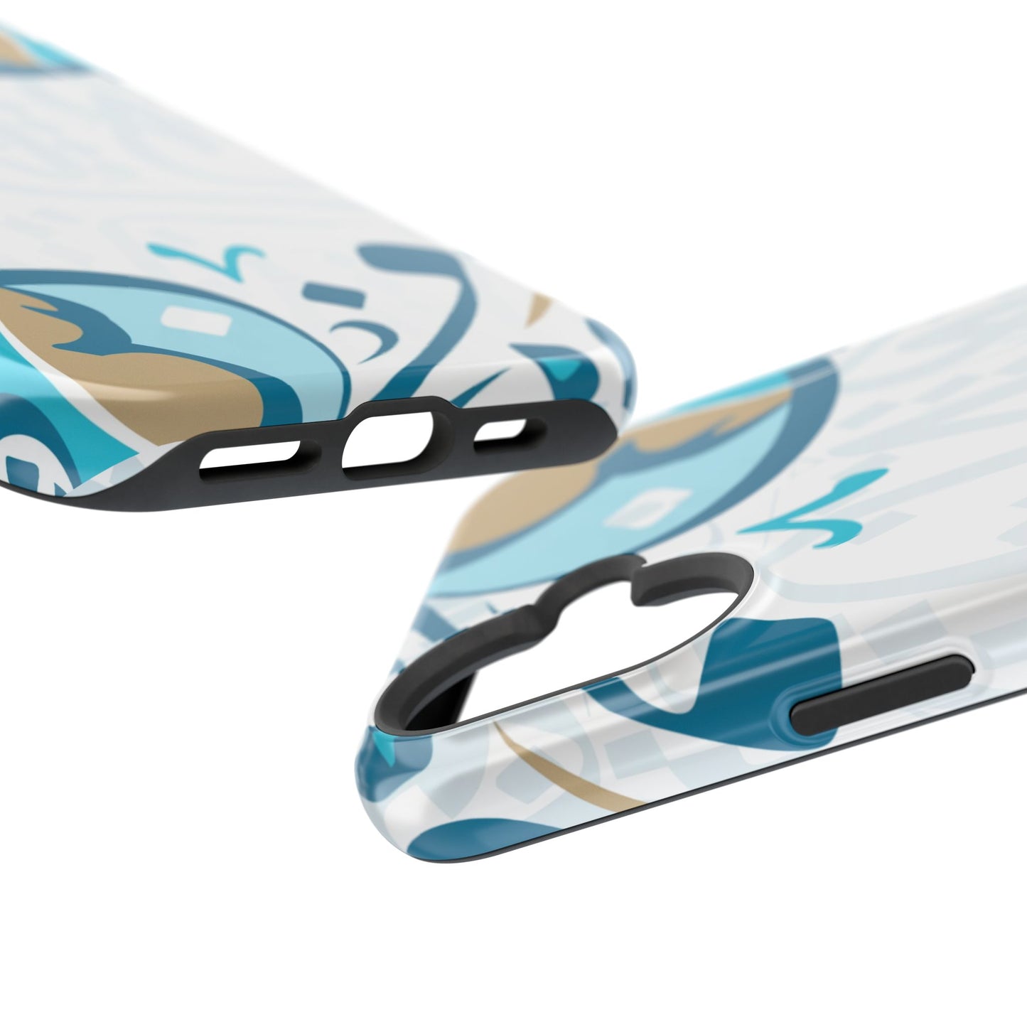 White Blue and Gold Arabic Calligraphy Iphone Magnetic Tough Case