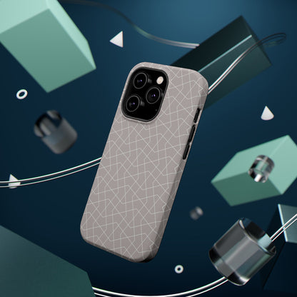 Beige and white geometric  Design - Iphone Magnetic Tough Case