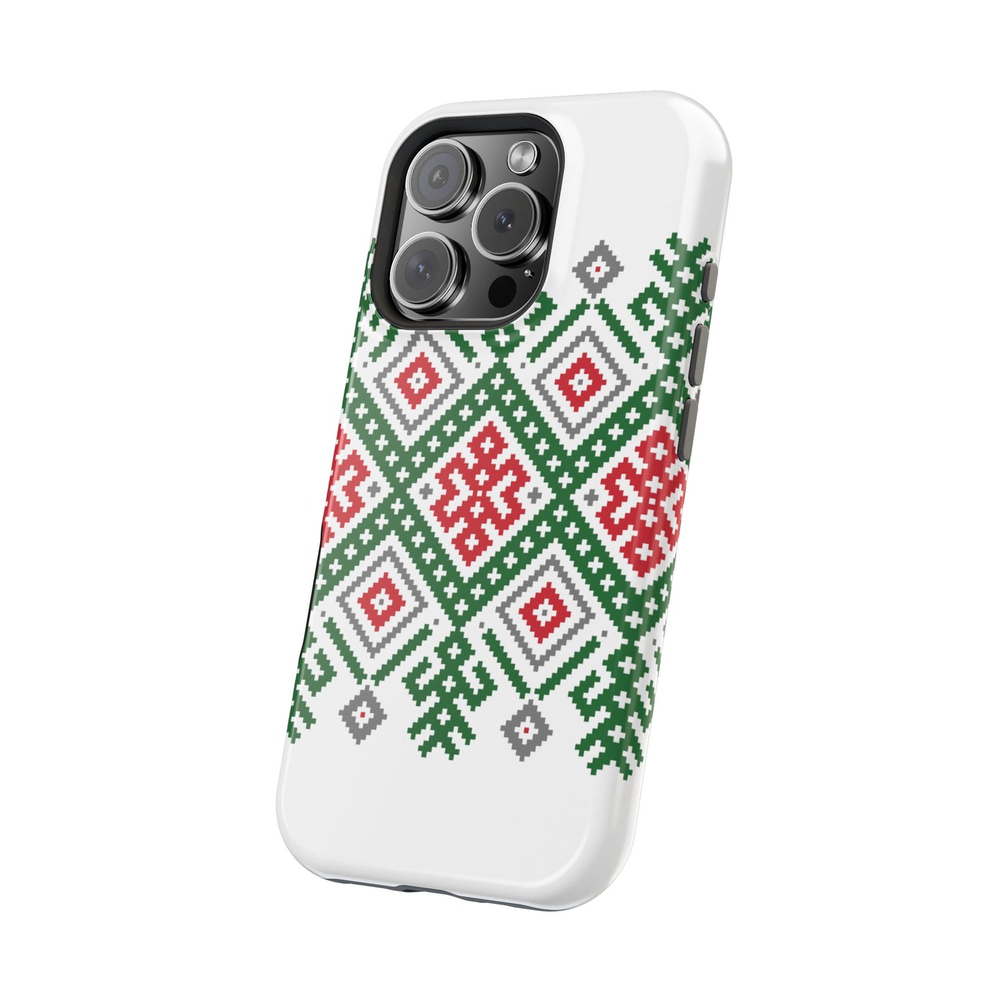 Red white Green and Black  Geometric Design Iphone Magnetic Tough Case