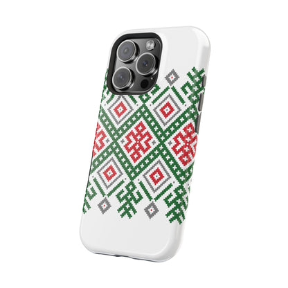 Red white Green and Black  Geometric Design Iphone Magnetic Tough Case