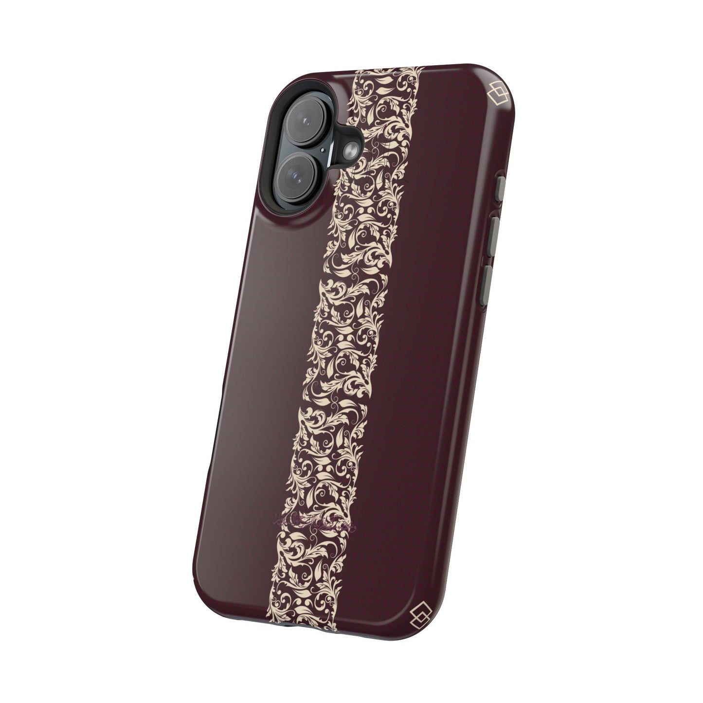 Red Dark and Beige geometric Design Iphone Magnetic Tough Case