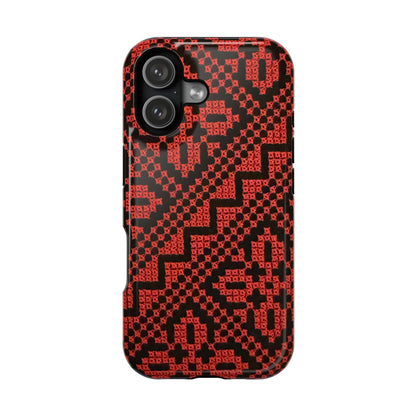 Red and Black Tatreez Design - Iphone Magnetic Tough Case