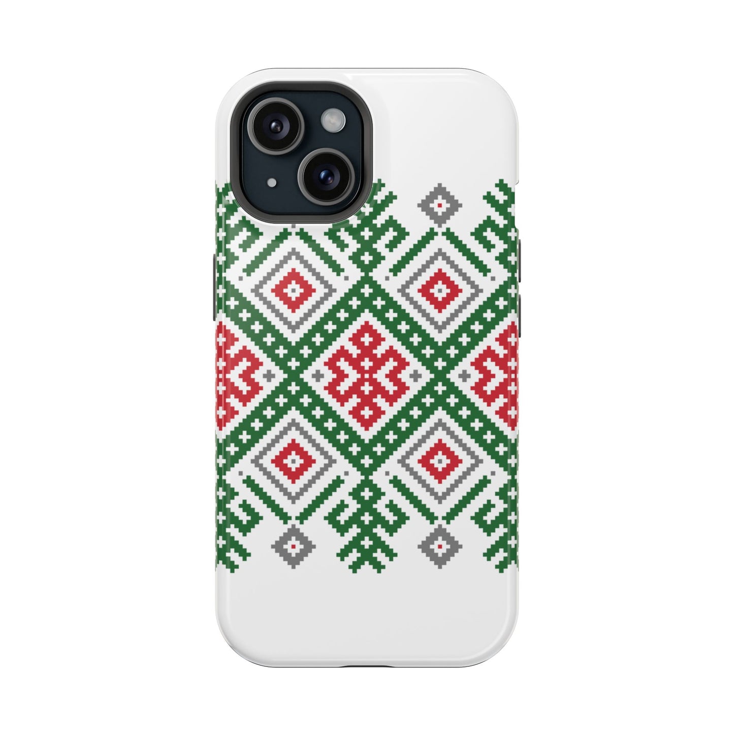 Red white Green and Black  Geometric Design Iphone Magnetic Tough Case