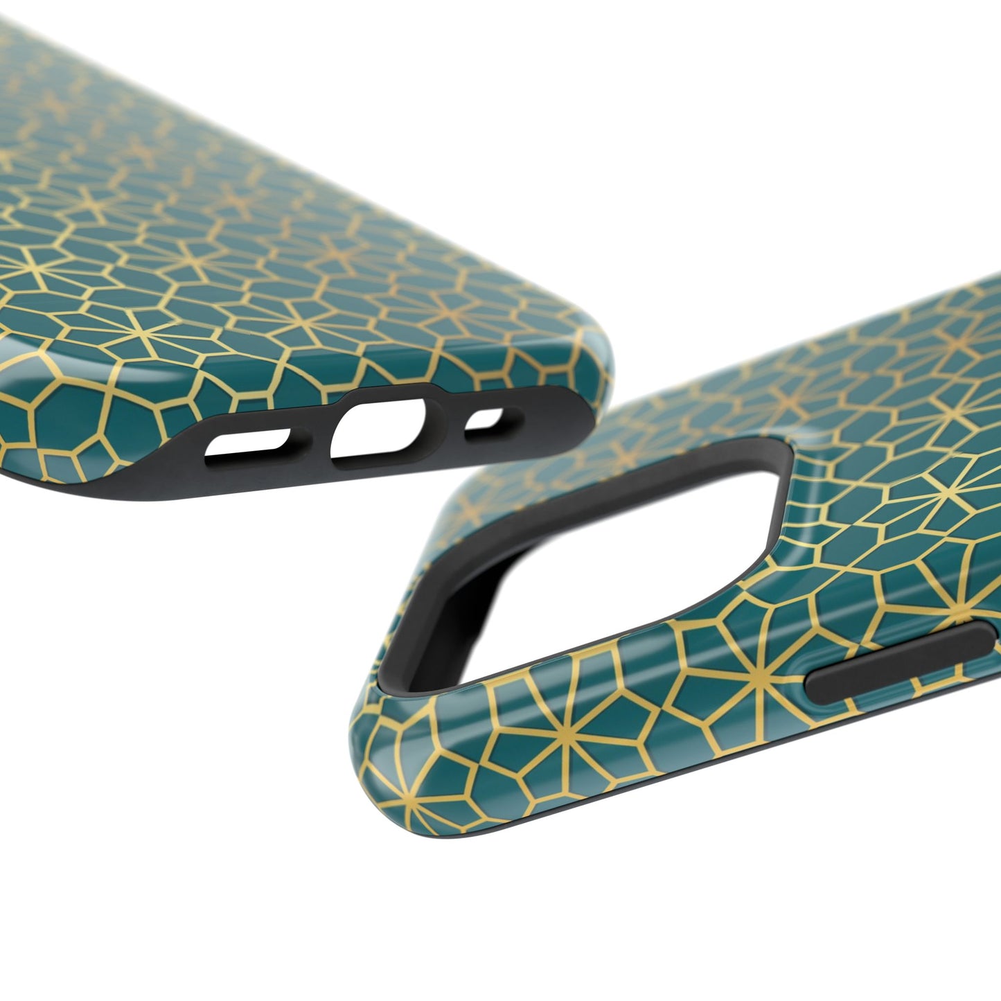 Gold and Green Flower Design - Iphone Magnetic Tough Case