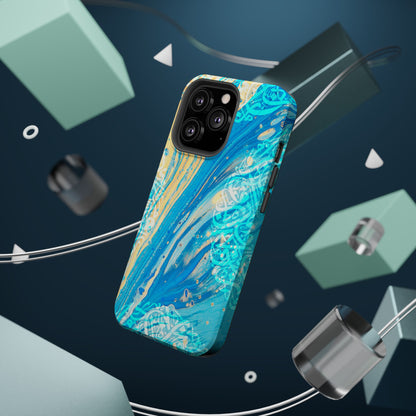 Arabic splash of Blue- Iphone Magnetic Tough Case