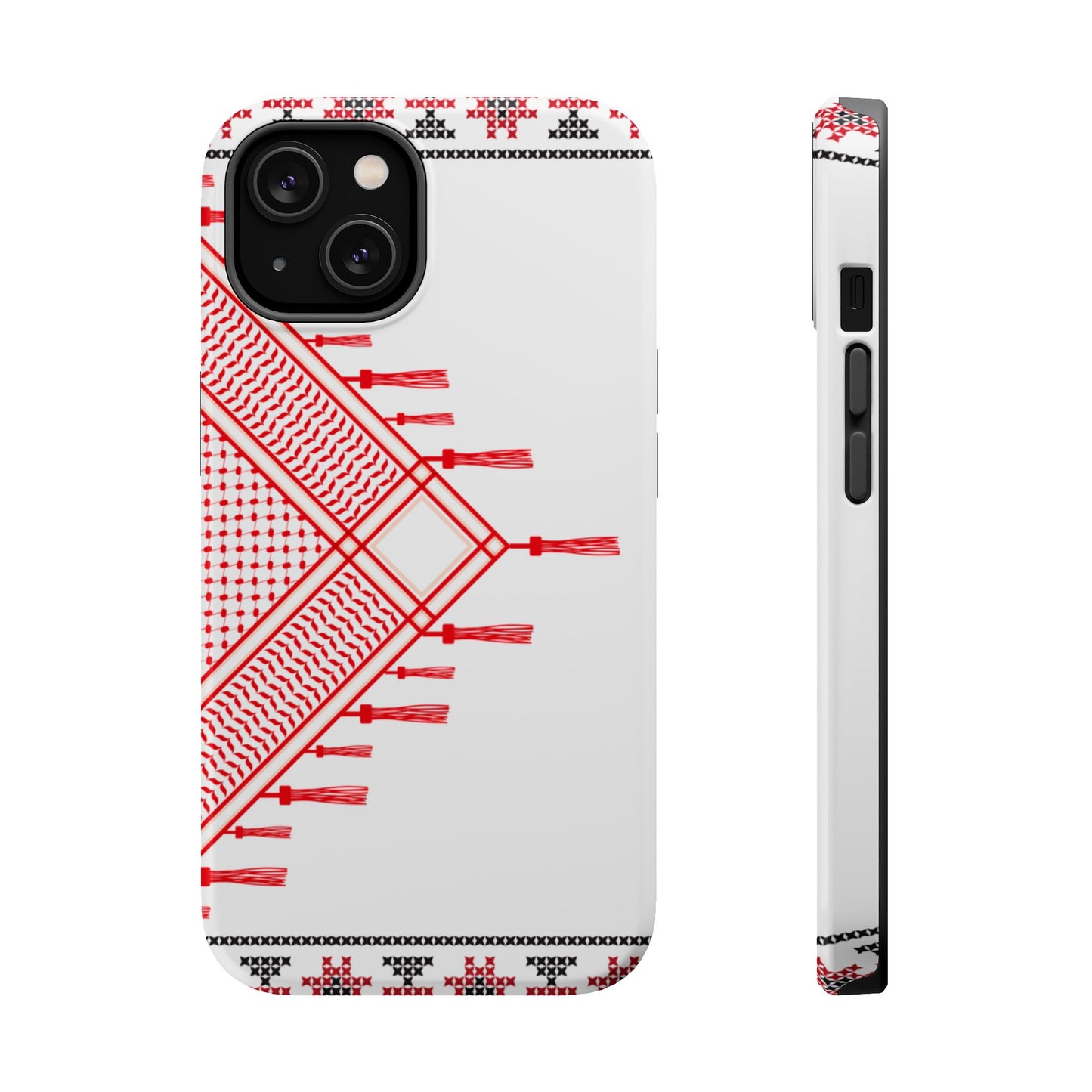 Red and White Hattah Design Iphone Magnetic Tough Case