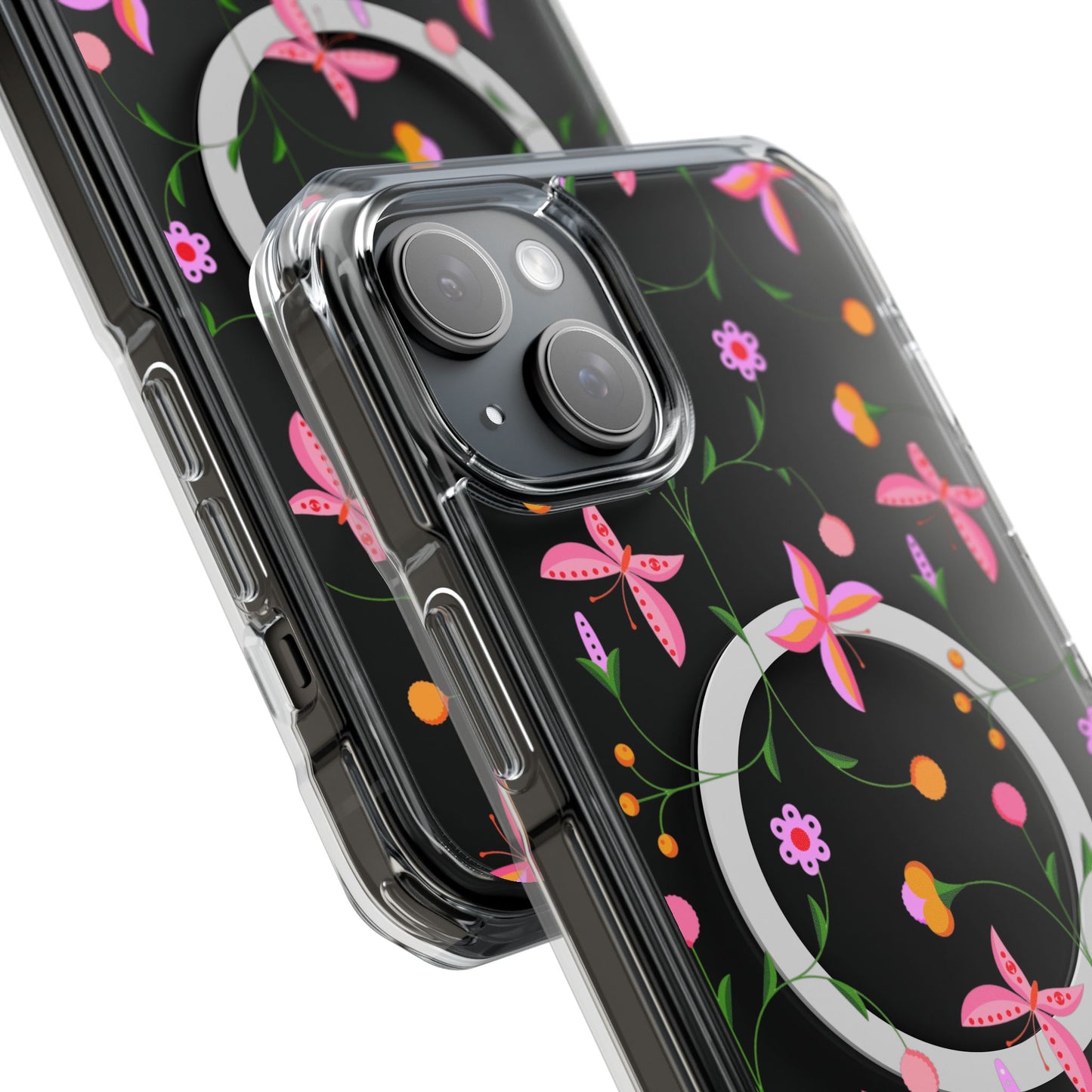 Pink Floral Garden  MagSafe Clear Phone Case
