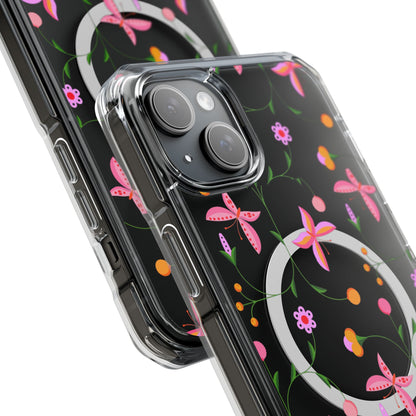 Pink Floral Garden  MagSafe Clear Phone Case