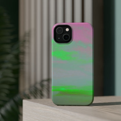 Green and pink sky  Design - Iphone Magnetic Tough Case