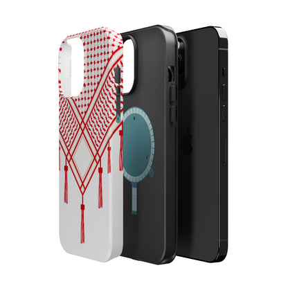 Red and White Shmagh Design Iphone Magnetic Tough Case