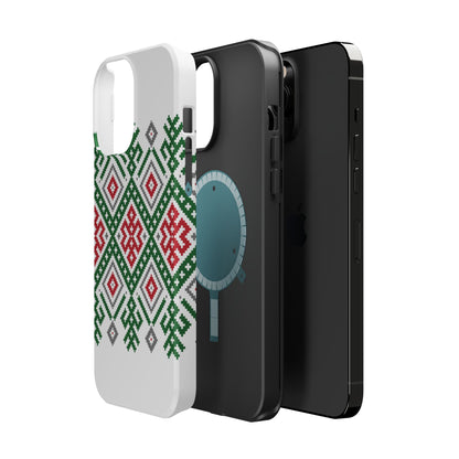Red white Green and Black  Geometric Design Iphone Magnetic Tough Case