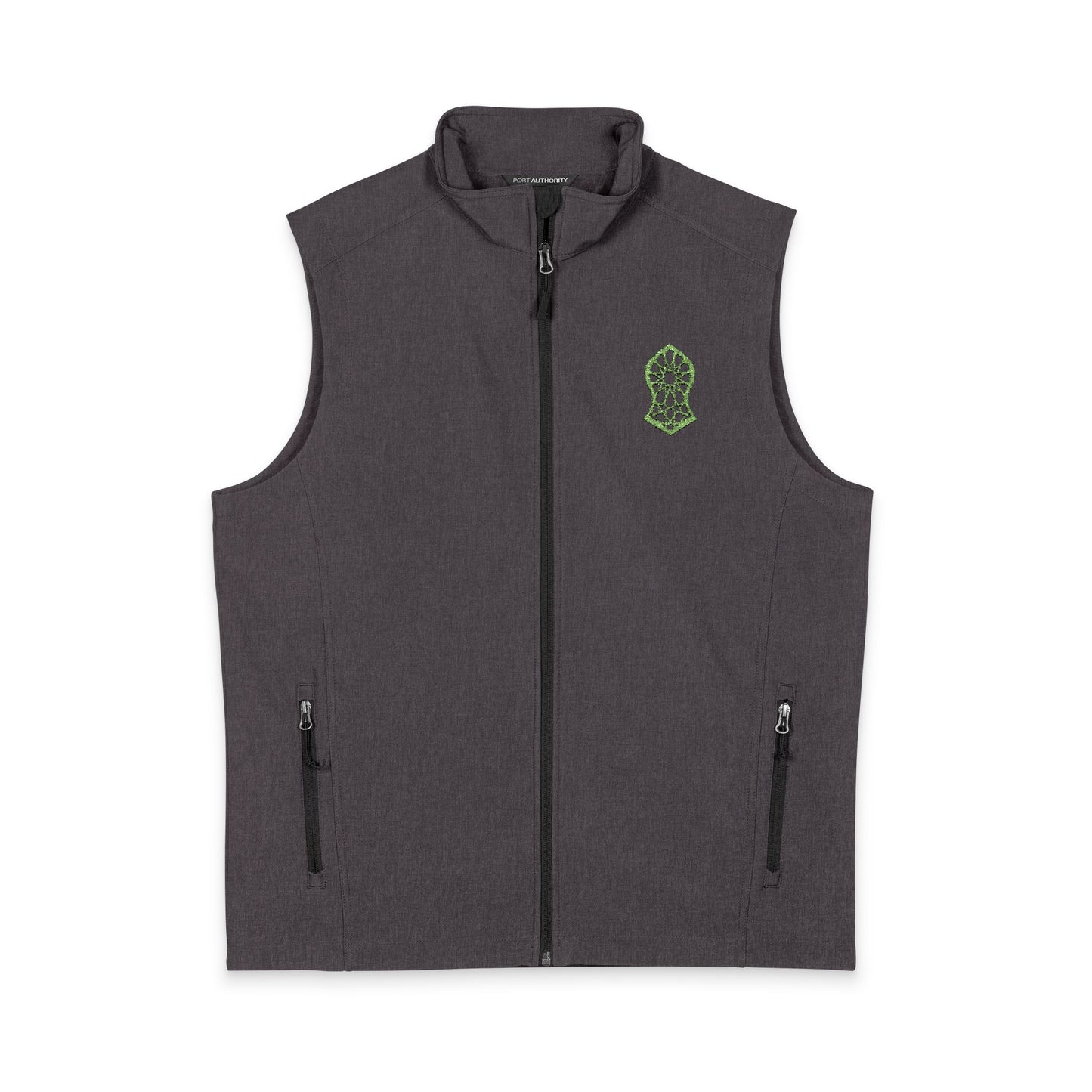 Men's Soft Shell Vest — Neon Green Sandala Logo Embroidered