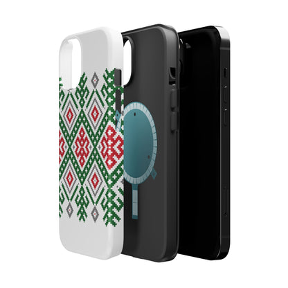 Red white Green and Black  Geometric Design Iphone Magnetic Tough Case