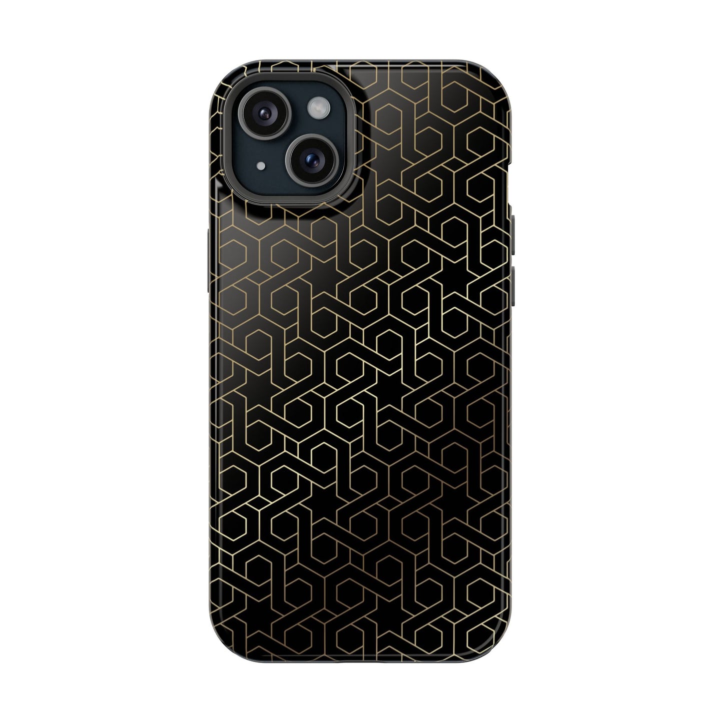 Black and Gold ⭐️ Geometric Design Iphone Magnetic Tough Case