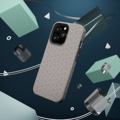 Beige and white geometric  Design - Iphone Magnetic Tough Case