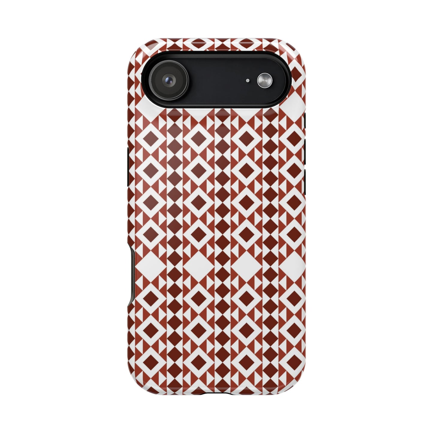 Red and White geometric Design Iphone Magnetic Tough Case