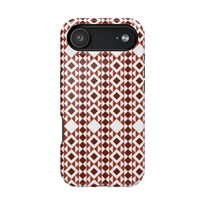 Red and White geometric Design Iphone Magnetic Tough Case