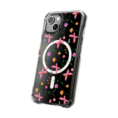 Pink Floral Garden  MagSafe Clear Phone Case