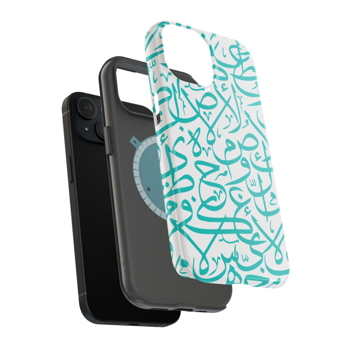 Beige and Blue Arabic Letters  Iphone Magnetic Tough Cases
