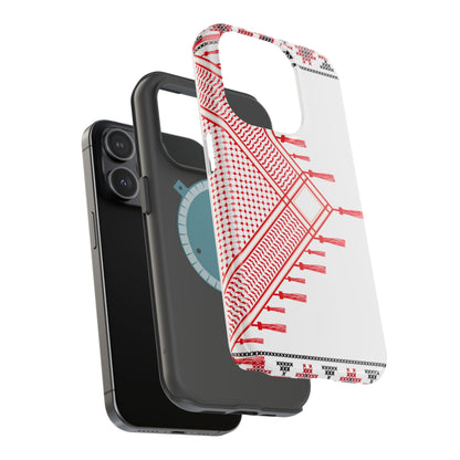 Red and White Hattah Design Iphone Magnetic Tough Case