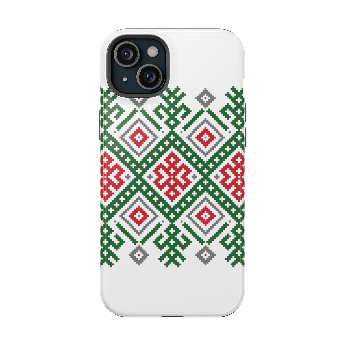 Red white Green and Black  Geometric Design Iphone Magnetic Tough Case