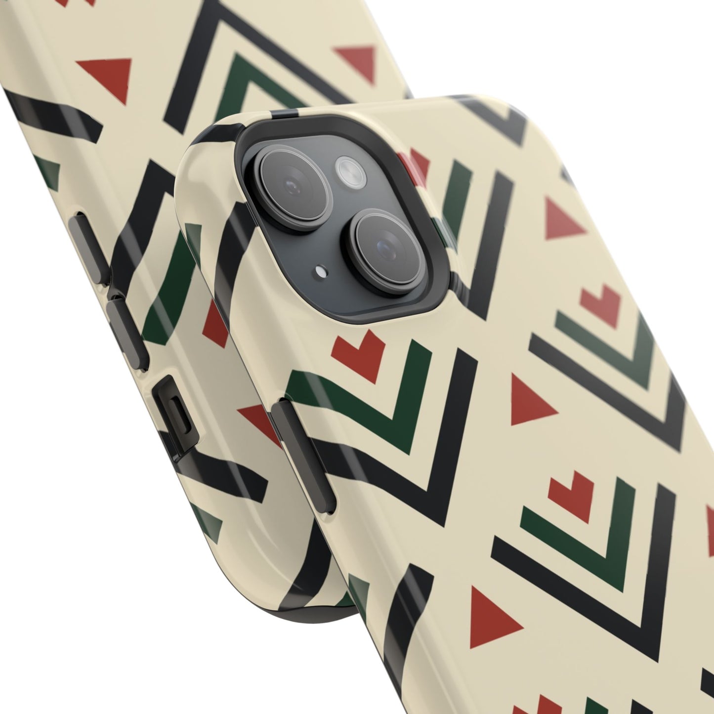 Red Black Green Geometric Design Iphone Magnetic Tough Case